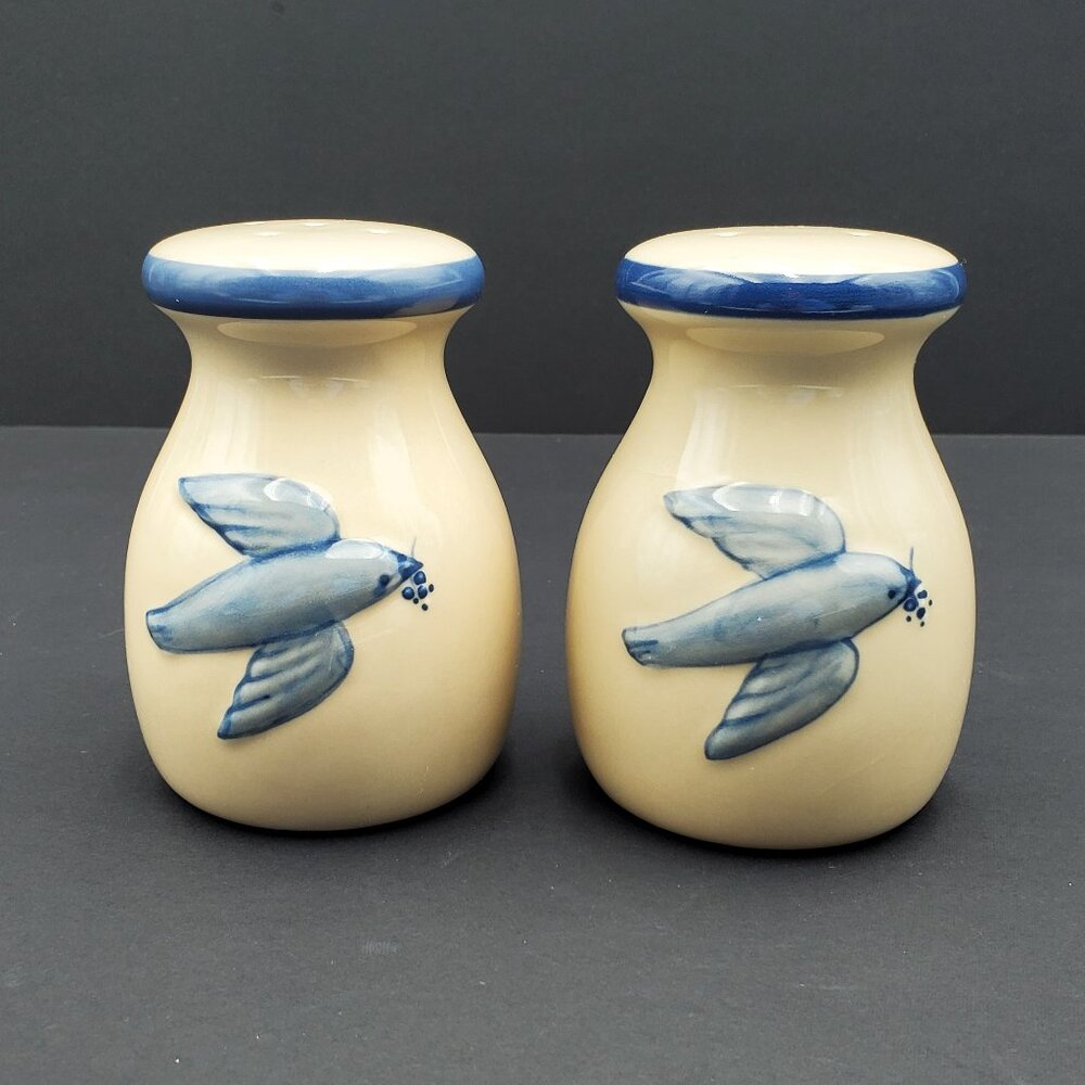 THT Designs Dove Salt & Pepper Shakers Tan Salt and Pepper Shakers Blue Birds